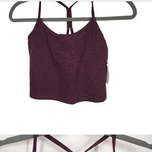 NWT Spacedye Slim Racerback Cropped Tank in Fig Heather Size Medium